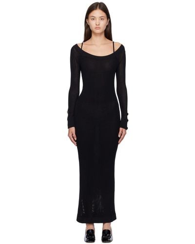 Moschino Black Semi-sheer Maxi Dress