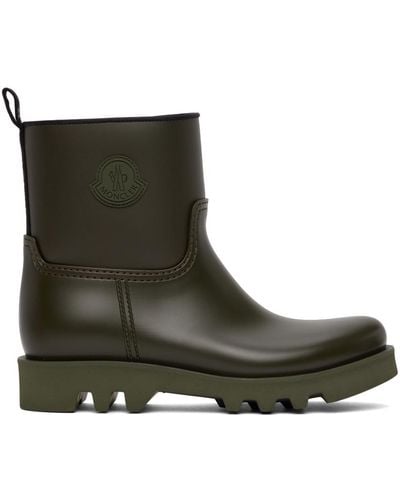 Moncler Ginette Matte Rubber Boots - Green