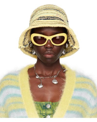 Marni Embroidered Bucket Hat - Yellow