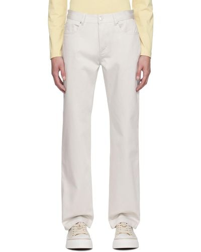 Ami Paris Off- Straight Fit Trousers - White