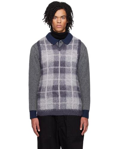 Beams Plus Check Vest - Gray