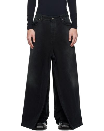Balenciaga Jean noir à garnitures prolongées à l'avant