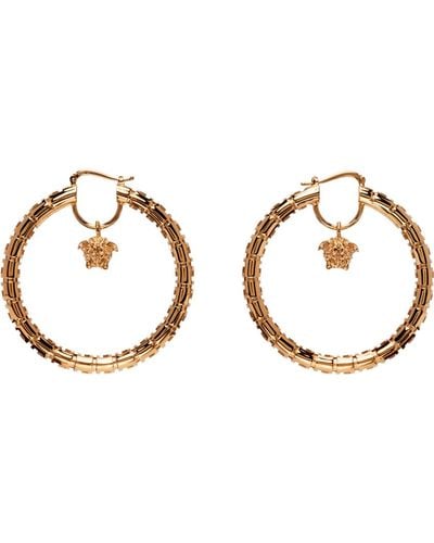 Versace Gold Greca Earrings - Black