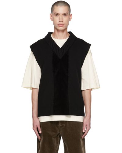 A PERSONAL NOTE 73 Black Paneled Vest