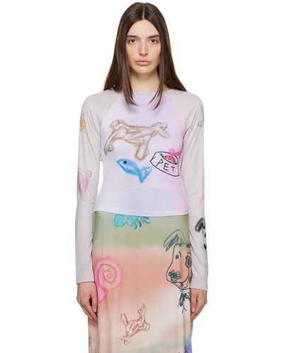 TheOpen Product Pet Drawing Reglan Long Sleeve T-shirt - Multicolour