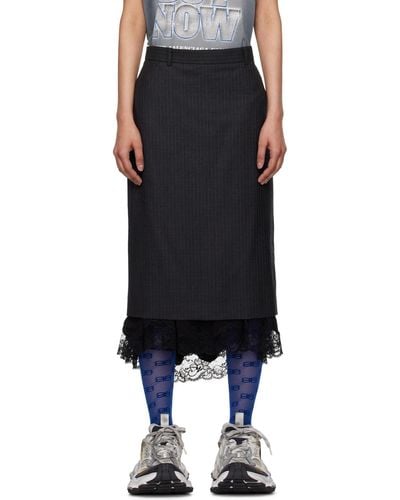 Balenciaga Lingerie Midi Skirt - Black