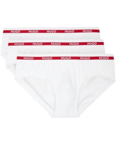 HUGO Three-pack White & Red Briefs