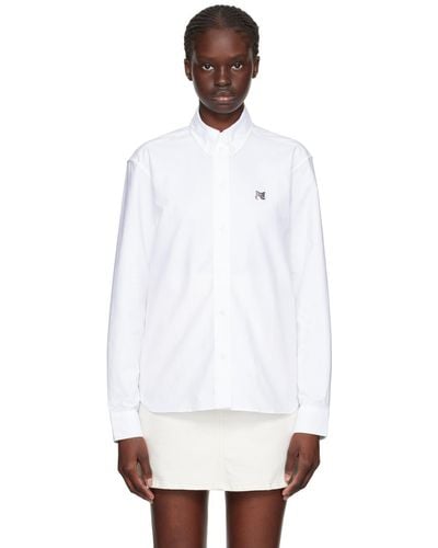 Maison Kitsuné ホワイト フォックスヘッド シャツ