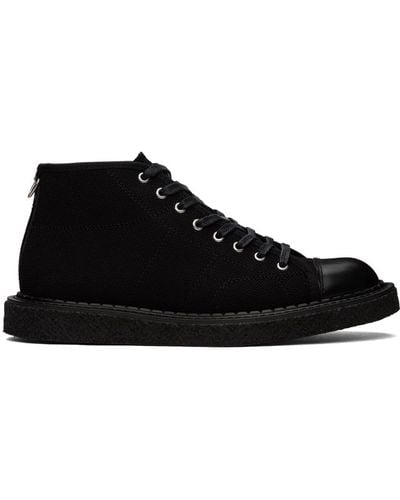 Fred Perry Black George Cox Edition Canvas Monkey Trainers
