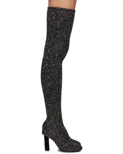 Proenza Schouler Black Glint Over The Knee Boots