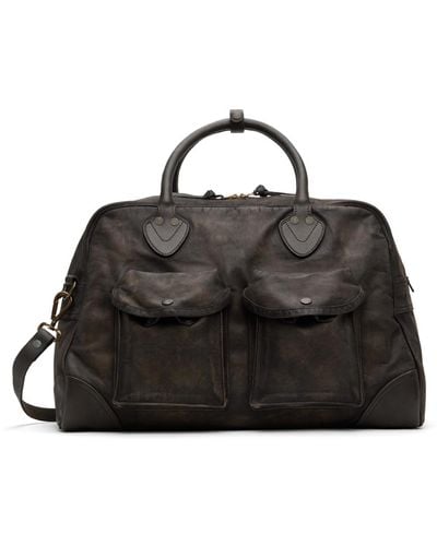 RRL Leather Duffle Bag - Black