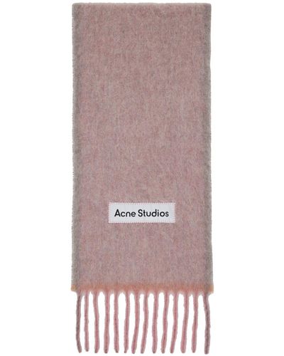 Acne Studios - Men - Oversized Fringed Melangé Wool Scarf Gray