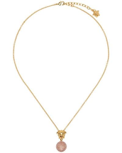 Versace Gold Medusa Crystal Ball Necklace - Multicolour