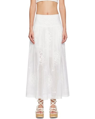 Zimmermann ホワイト Alight ミディアムスカート