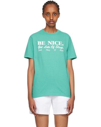 Sporty & Rich Blue 'be Nice' T-shirt - Green