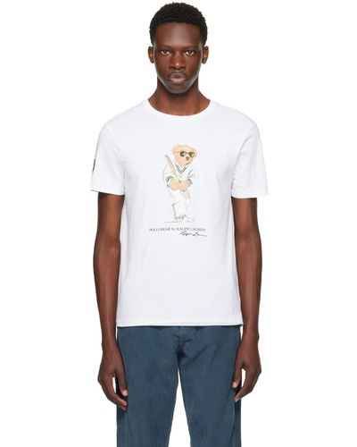 Polo Ralph Lauren T-shirt blanc à ourson polo bear - Noir