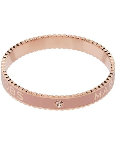 Marc Jacobs Rose Gold & Pink 'the Medallion' Cuff Bracelet - Black