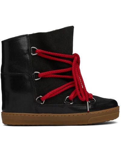 Isabel Marant Bottines nowles noires - Rouge