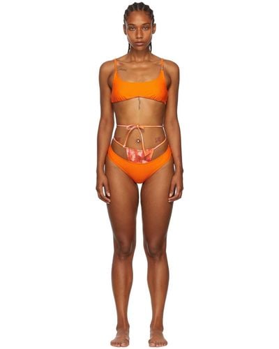 Collina Strada Ssense Exclusive Recycled Nylon Bikini - Orange