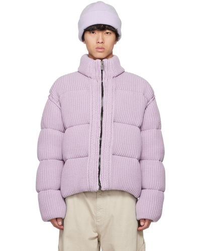 Moncler Genius 6 Moncler 1017 Alyx 9sm Quilted Ribbed-knit Down Jacket - Purple