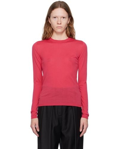 Max Mara Pink Pesco Sweater - Red