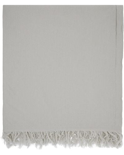 Rick Owens Off-white Knit Blanket Scarf - Grey