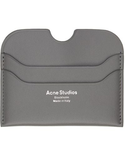 Acne Studios Porte-cartes gris à logo