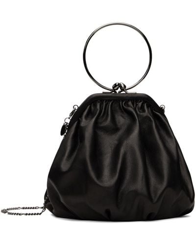 Yohji Yamamoto Black Discord Clasp Drape Bag