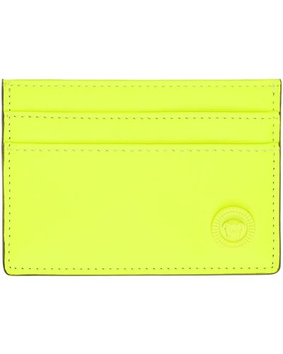 Versace Porte-cartes jaune à méduse biggie