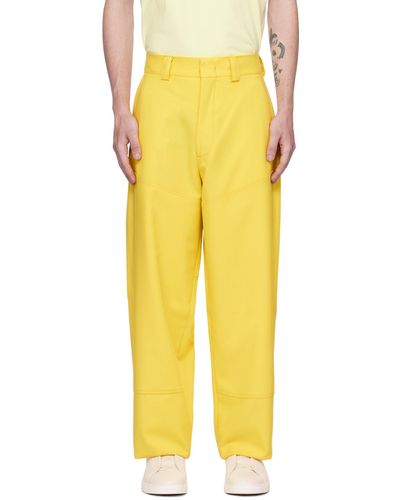 Zegna Pantalon jaune à panneaux