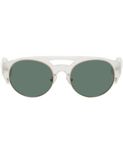 Dries Van Noten White Linda Farrow Edition 152 C5 Sunglasses - Green
