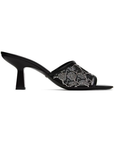 Gucci Tom Crystal-embellished Fabric Heeled Mules - Black