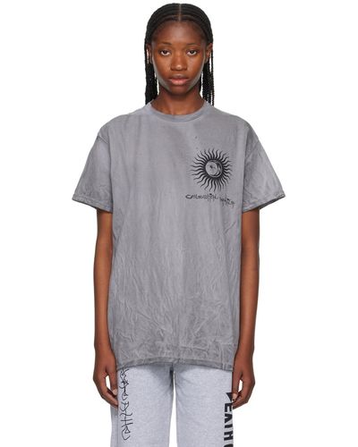 WESTFALL T-shirt gris à image et texte imprimés - Multicolore