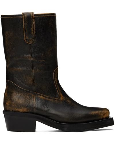 Guess USA Leather Biker Boots - Black