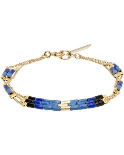 Isabel Marant Gold & Blue New Color Stripe Bracelet