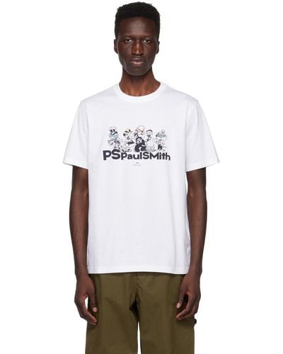 PS by Paul Smith ホワイト プリントtシャツ
