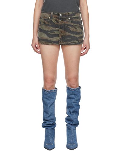 Alexander Wang Khaki Dipped Front Skort - Black