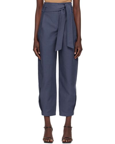 RECTO. Curved Shape Trousers - Blue