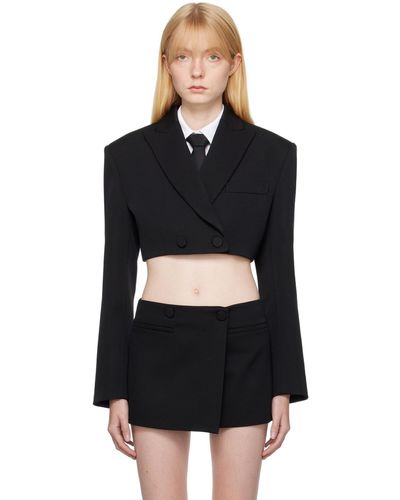 Valentino Cropped Blazer - Black