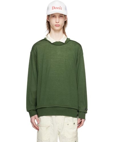 Undercover Exposed Seam Sweater - Green