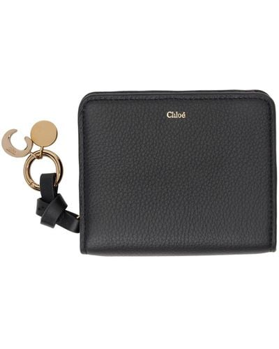 Chloé Black Alphabet Zip Compact Wallet
