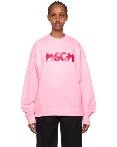 MSGM Pink Printed Sweatshirt