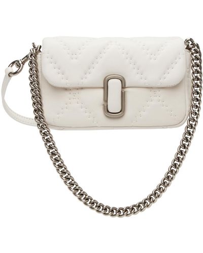 Marc Jacobs ホワイト The Mini Quilted J ショルダーバッグ - メタリック