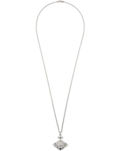 Vivienne Westwood Silver Mayfair Large Orb Pendant Necklace - Black