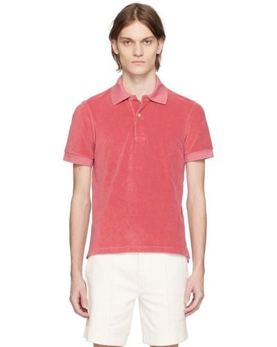 Tom Ford Cotton-blend Terry Polo Shirt - Red