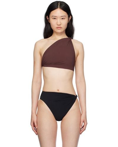 Rick Owens Burgundy Twist Bikini Top - Black