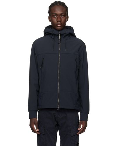 Cp company navy soft shell goggle jacket cheap