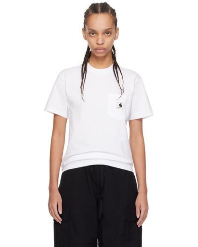 Carhartt T-shirt blanc à poche - Noir