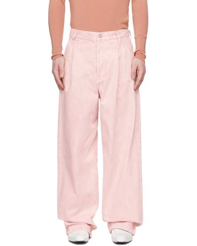 Dries Van Noten Pink Pleated Jeans