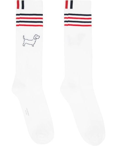 Thom Browne White Hector Icon Athletic Socks